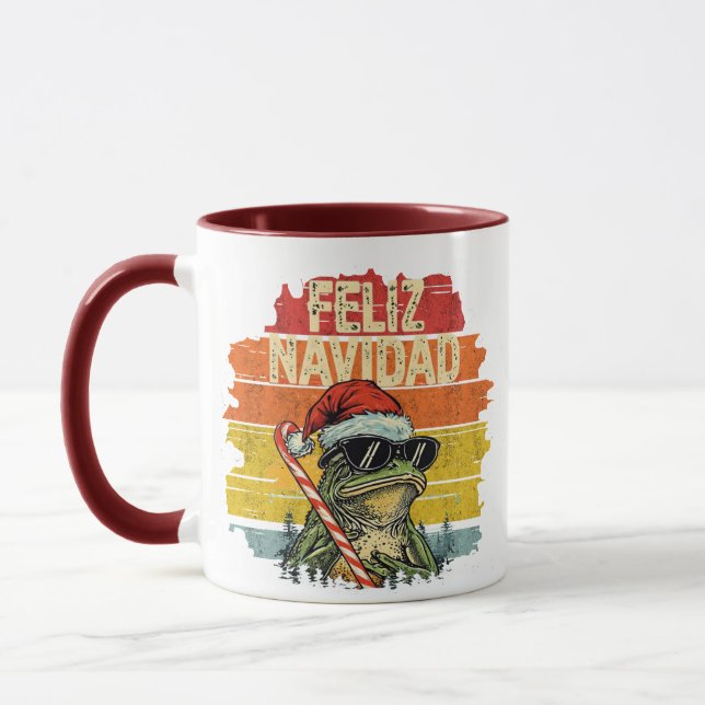 Caneca Santa Frog Feliz Navidad Mug - Vintage Sunset (Esquerda)