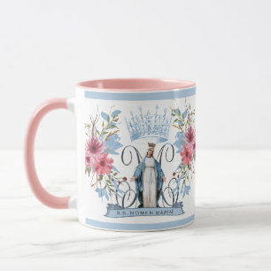 Caneca Santa Maria Virgem Religiosa Mãe Floral