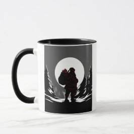 Caneca Santa Noir – Papai Noel Preto e Branco com Brilho