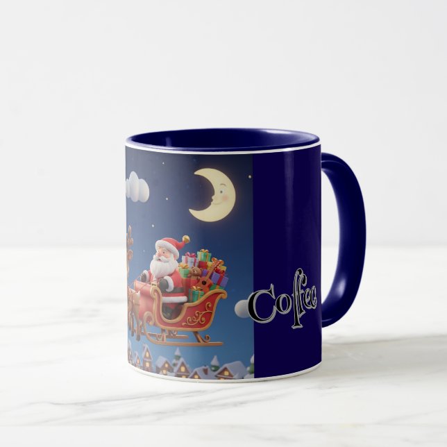 Caneca Santa Rudolph Christmas Combo Coffee Mug (Frente Esquerda)