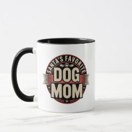 Caneca Santa's Favorite Dog Mom Badge