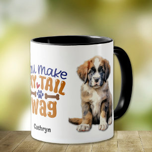 Caneca Santo Bernard Puppy Você Faz Minha Cauda