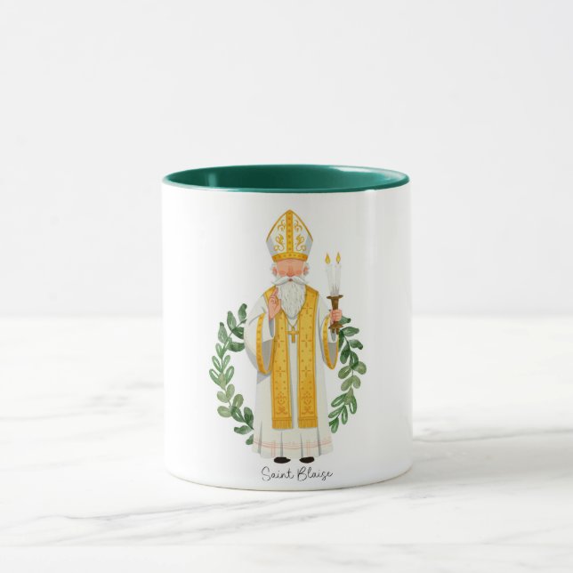 Caneca Santo Blaise, Santo católico Mug (Centro)