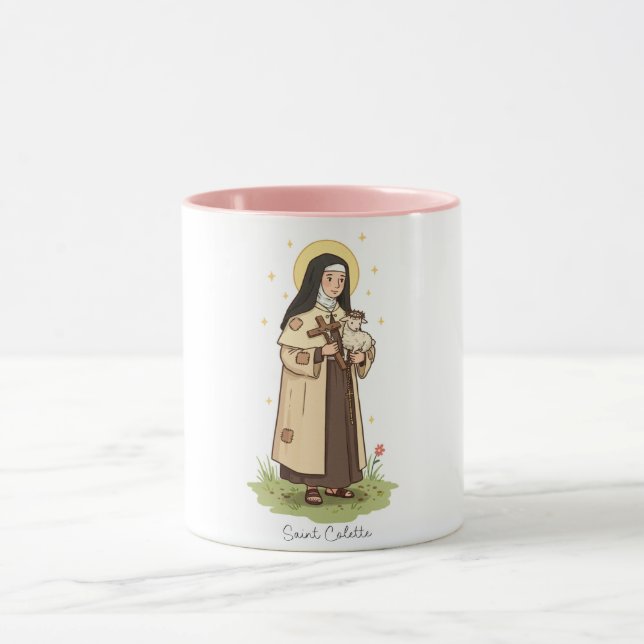 Caneca Santo Colette, Santo católico Mug (Centro)