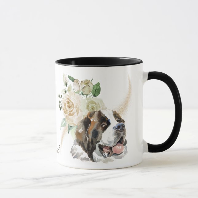 Caneca Santo de Rosa Branco Bernard Dog (Direita)