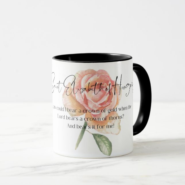 Caneca Santo Elizabeth da Hungria, Santo católico Mug (Frente Esquerda)