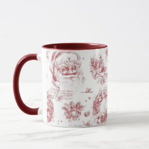 Caneca Santo Nicholas Christmas Country Red Toile