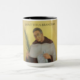Caneca Santo Titus Brandsma Carmelite Santos Priest Mug