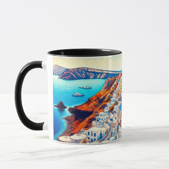 Caneca Santorini, Onde Cada Momento Brilha (Esquerda)
