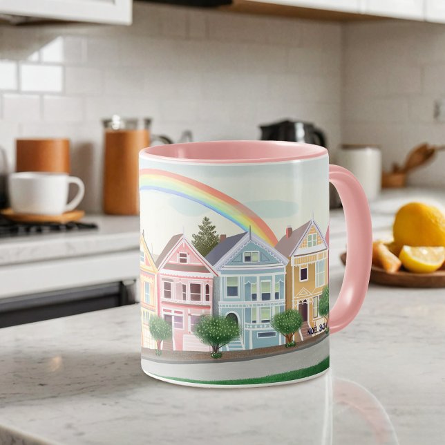 Caneca São Francisco Pastel pintou damas (Criador carregado)
