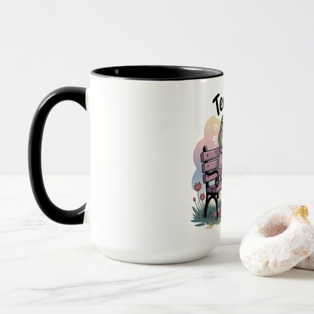 Caneca Sapo Aconchegante Sentado Como Humano – Desenho An (Com Donut)