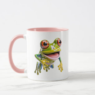 Caneca Sapo Bonito Kawaii Sapinho 3D Verde Floresta Tropi
