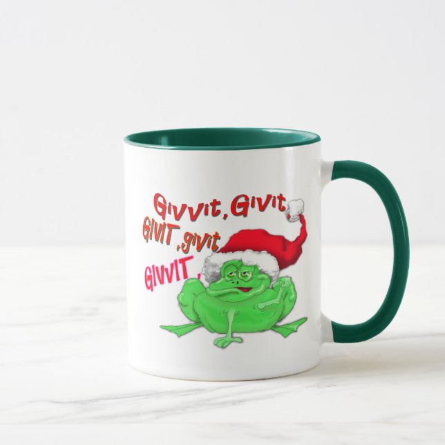 Caneca Sapo com sapo santa hat givit givit (Direita)