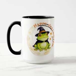Caneca Sapo Cute de Halloween Bruxa
