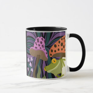 Caneca Sapo De Árvores E Cogumelos