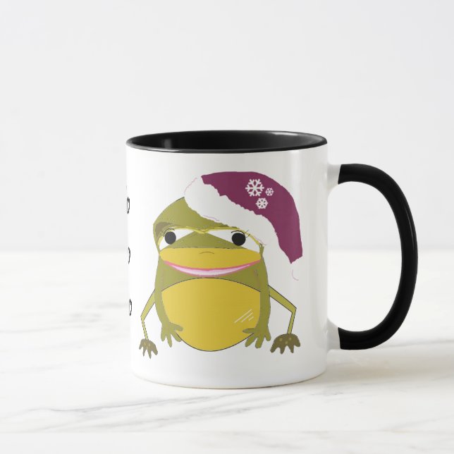 Caneca Sapo de Natal Engraçado com Dito (Direita)