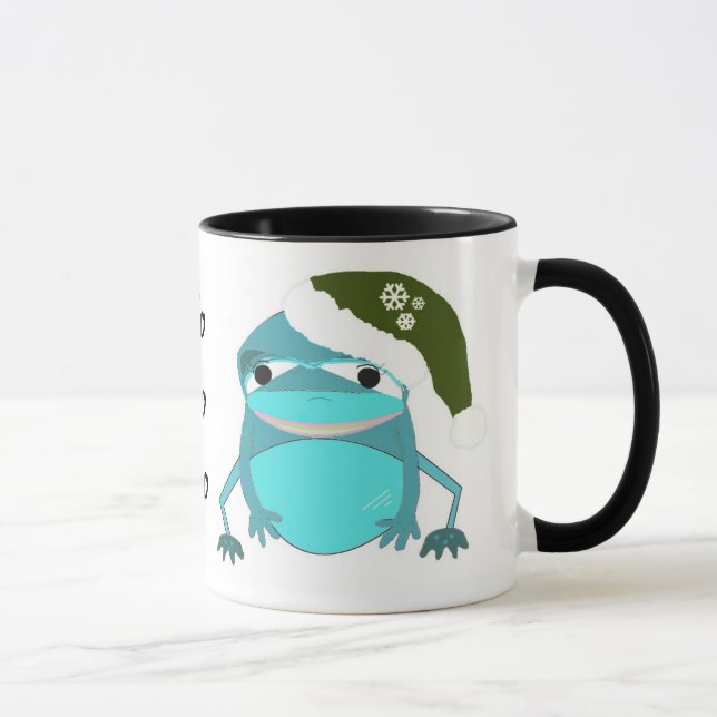 Caneca Sapo de Natal Engraçado com Dito (Direita)