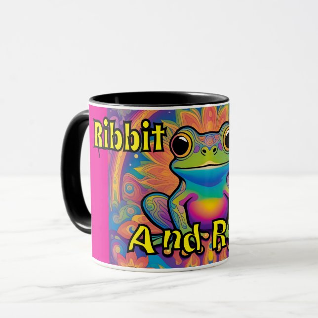 Caneca Sapo de Ribbits e Radiação - Víblias Psicodélicas  (Frente Esquerda)