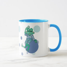 Caneca Sapo em Jeans, Aniversário, Bolinhas