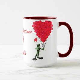 Caneca Sapo engraçado e Namorados cardíacos