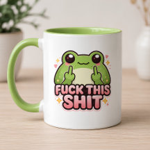 Sapo Fofo com o Dedo do Meio Kawaii Verde