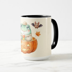Caneca Sapo Fofo em Abóbora Halloween Kawaii