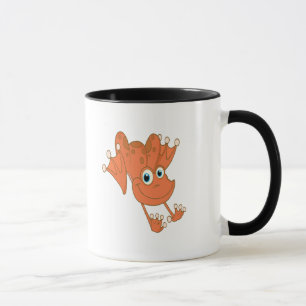 Caneca sapo laranja de salto feliz e giro
