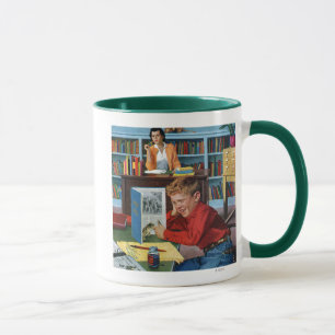 Caneca Sapo na biblioteca