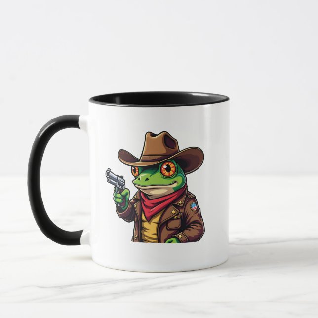 Caneca Sapo Ocidental do Cowboy engraçado Kawaii (Esquerda)