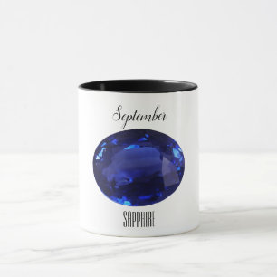 Caneca Sapphire Gem Blue Coffee Mug Setembro Birthstone