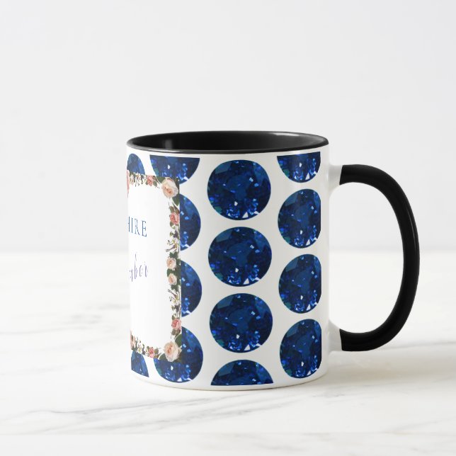 Caneca Sapphire Setembro Birthstone Gemstone Art ✅ (Direita)