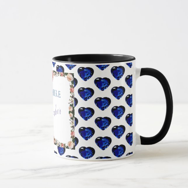 Caneca Sapphire Setembro Birthstone Gemstone Art ✅ (Direita)