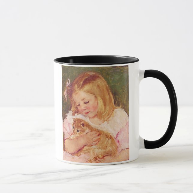 Caneca Sara segurando um gato, Mary Cassatt (Direita)