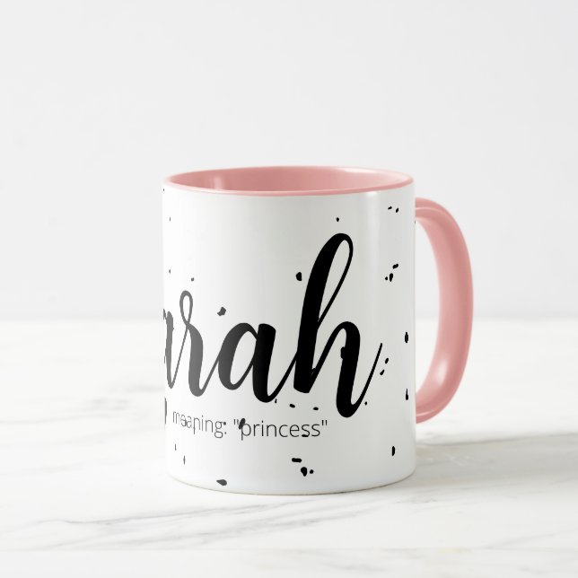 Caneca Sarah Name Significa Mínimo Presente de Menina Mod (Frente Esquerda)