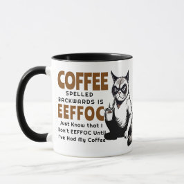 Caneca Sarcasm EEFOC Humor Preto Grumpy Café