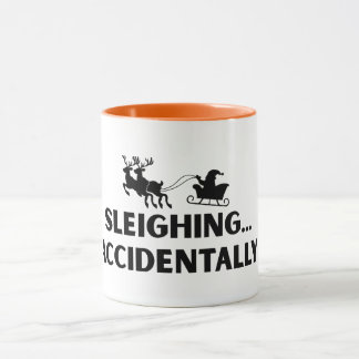 Caneca Sarcástica Engraçada de Acidente de Trenó