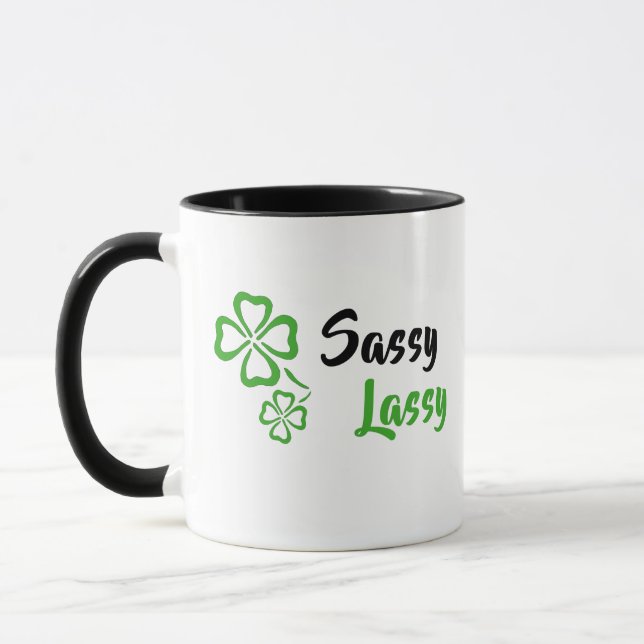 Caneca Sassy Lassy com Shamrock Mug (Esquerda)