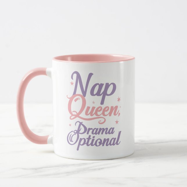 Caneca Sassy "Nap Queen" Pastel Typography (Esquerda)
