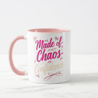 Caneca Sassy Pink Typography Chaos And Confidence