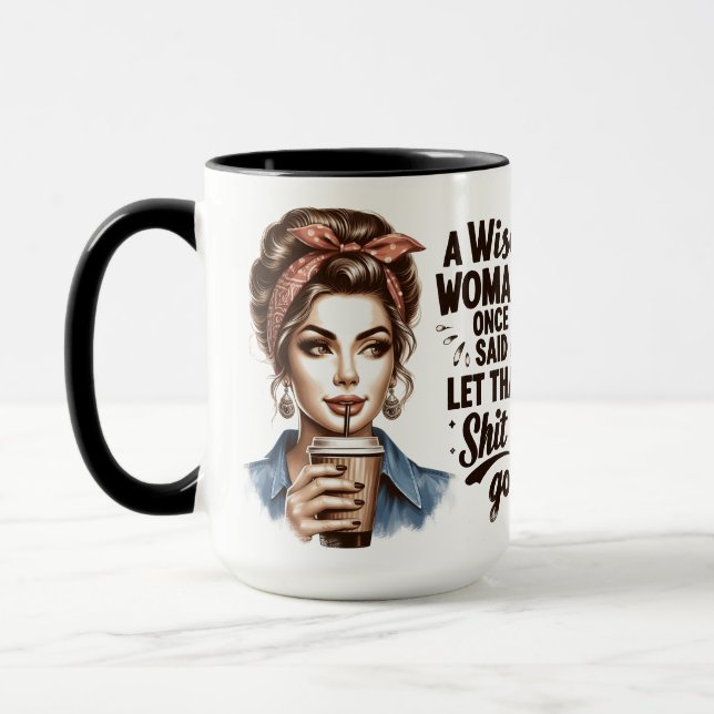 Caneca Sassy Retro Woman Coffee Mug - Cotação Sarcástica (Esquerda)