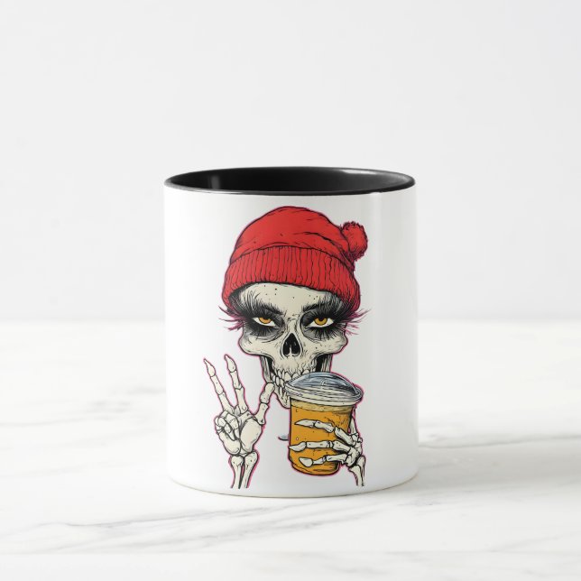 Caneca Sassy Skeleton Coffee Mug - Gótico Girl Vibes (Centro)