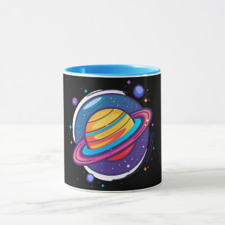 Caneca Saturn Planet Coffee Mug – Cosmic Design for Space