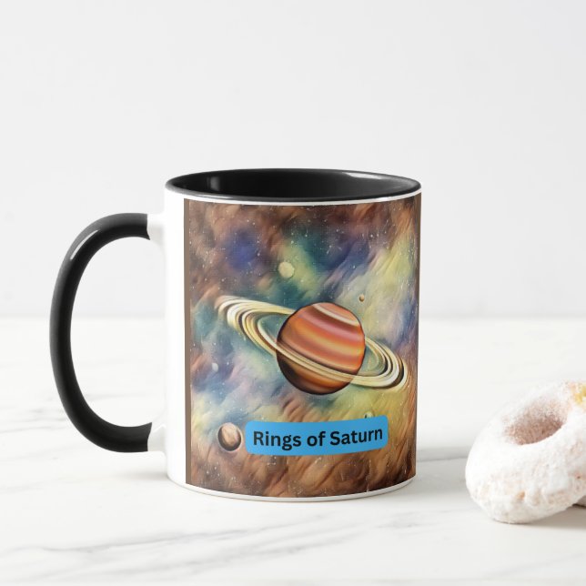 Caneca Saturno é o planeta mais fotogênico da energia sol (Com Donut)