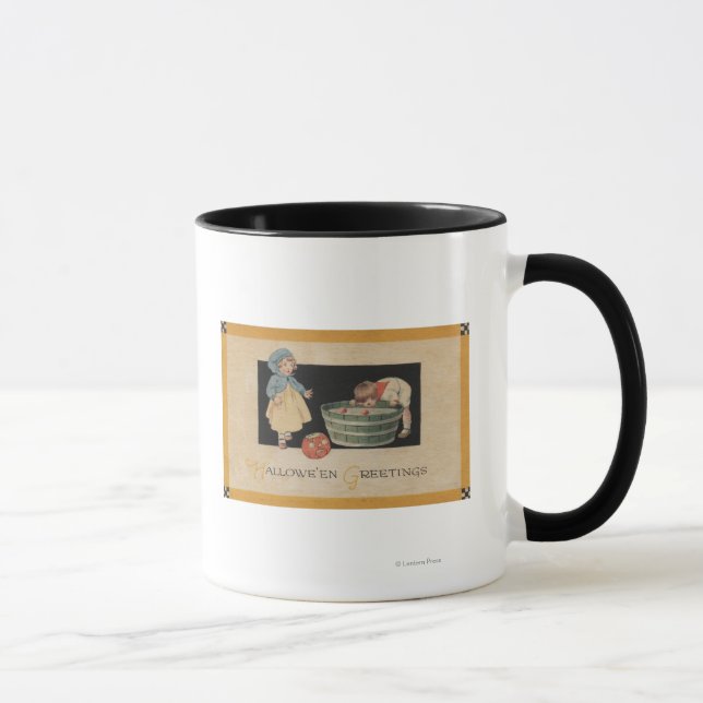 Caneca Saudação de HalloweenBobbing para Maçãs (Direita)