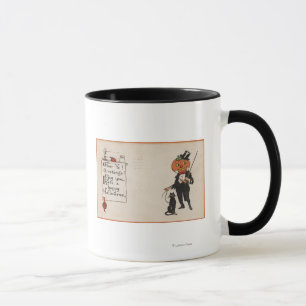 Caneca Saudação de HalloweenJack-O-Lanterna em Tux