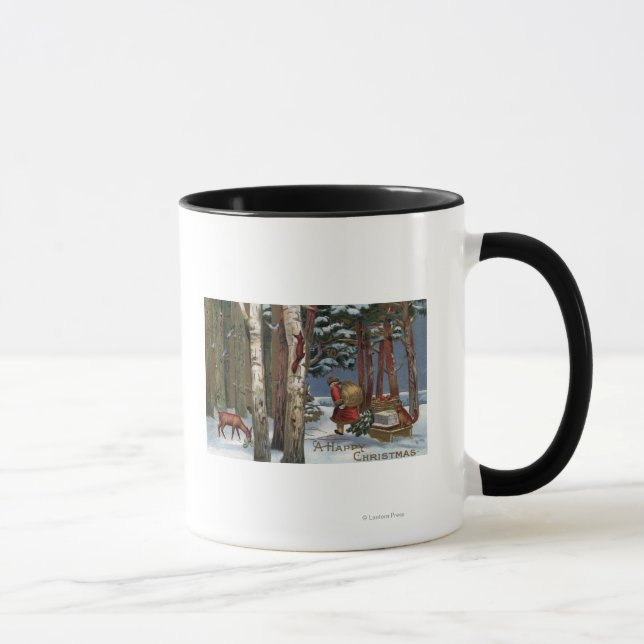 Caneca Saudação de Natal Através da Floresta (Direita)