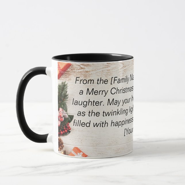 Caneca Saudação de Natal Personalizada (Esquerda)