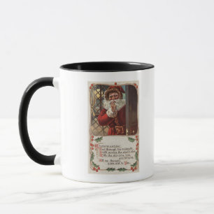 Caneca Saudação de NatalPapai Noel com Mão na Barba