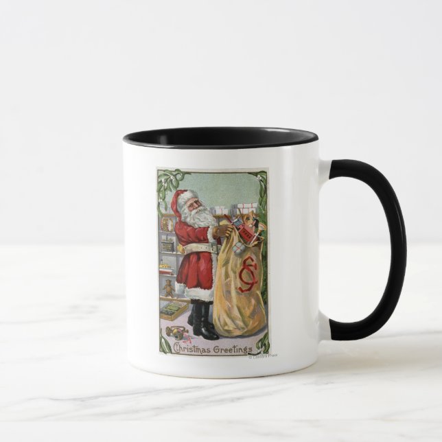 Caneca Saudação NatalPapai Noel com Saco Grande (Direita)