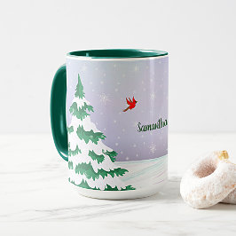Caneca Saudações de Natal dos Winter Cardinals